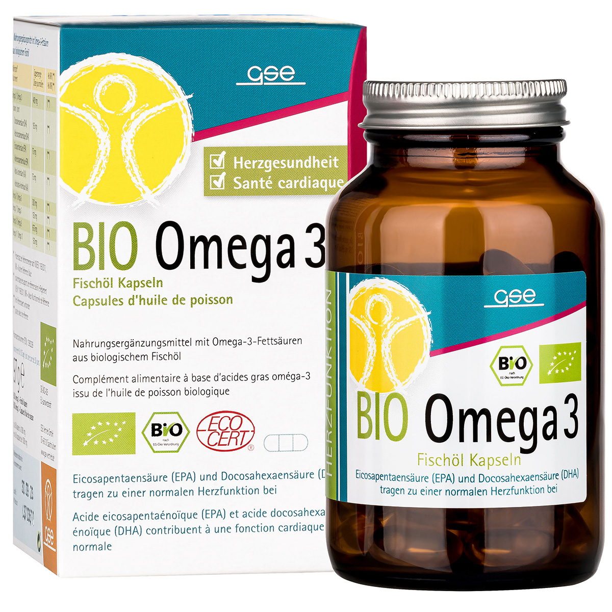 Nutritional supplement Bio Omega 3 with perilla oil Gse Vertrieb, 90  capsules -  - Organic products for a healthy life